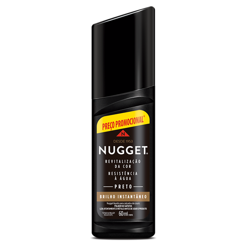 POLIDOR DE SAPATO LÍQUIDO PRETO NUGGET FRASCO 60ML PREÇO PROMOCIONAL