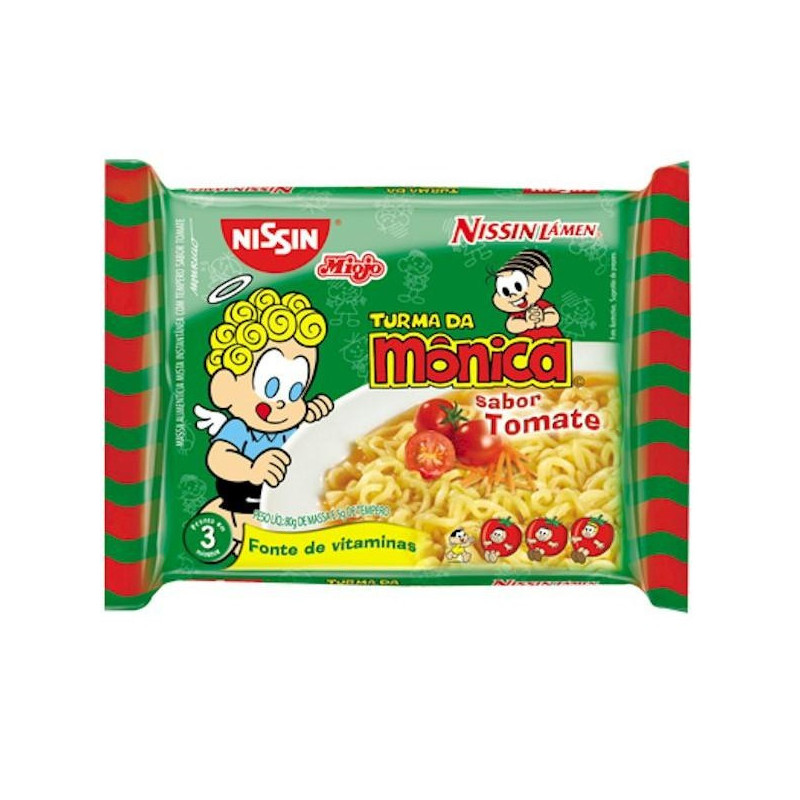 MACARRÃO INSTANTÂNEO LÁMEN TOMATE SUAVE TURMA DA MÔNICA NISSIN MIOJO PACOTE 85G
