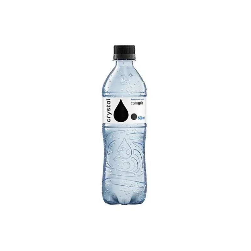 ÁGUA MINERAL NATURAL COM GÁS CRYSTAL GARRAFA 500ML