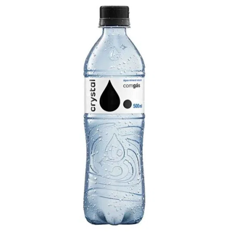ÁGUA MINERAL NATURAL COM GÁS CRYSTAL GARRAFA 500ML