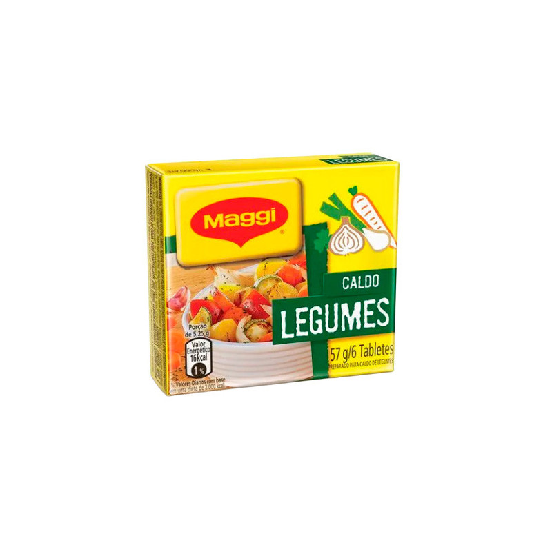 CALDO TABLETE LEGUMES MAGGI CAIXA 57G 6 UNIDADES