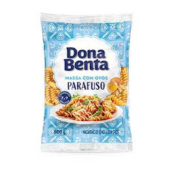 MACARRÃO DE SÊMOLA COM OVOS PARAFUSO DONA BENTA PACOTE 500G