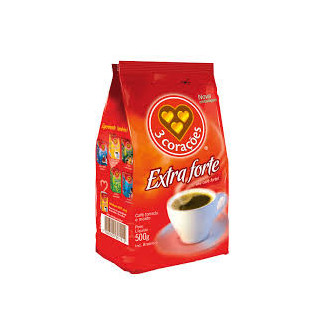 CAFÉ TORRADO E MOÍDO EXTRAFORTE 3 CORAÇÕES PACOTE 500G
