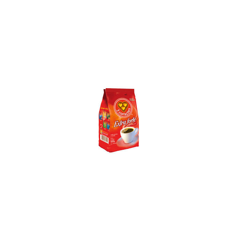 CAFÉ TORRADO E MOÍDO EXTRAFORTE 3 CORAÇÕES PACOTE 500G