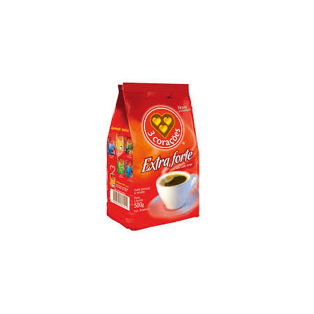 CAFÉ TORRADO E MOÍDO EXTRAFORTE 3 CORAÇÕES PACOTE 500G
