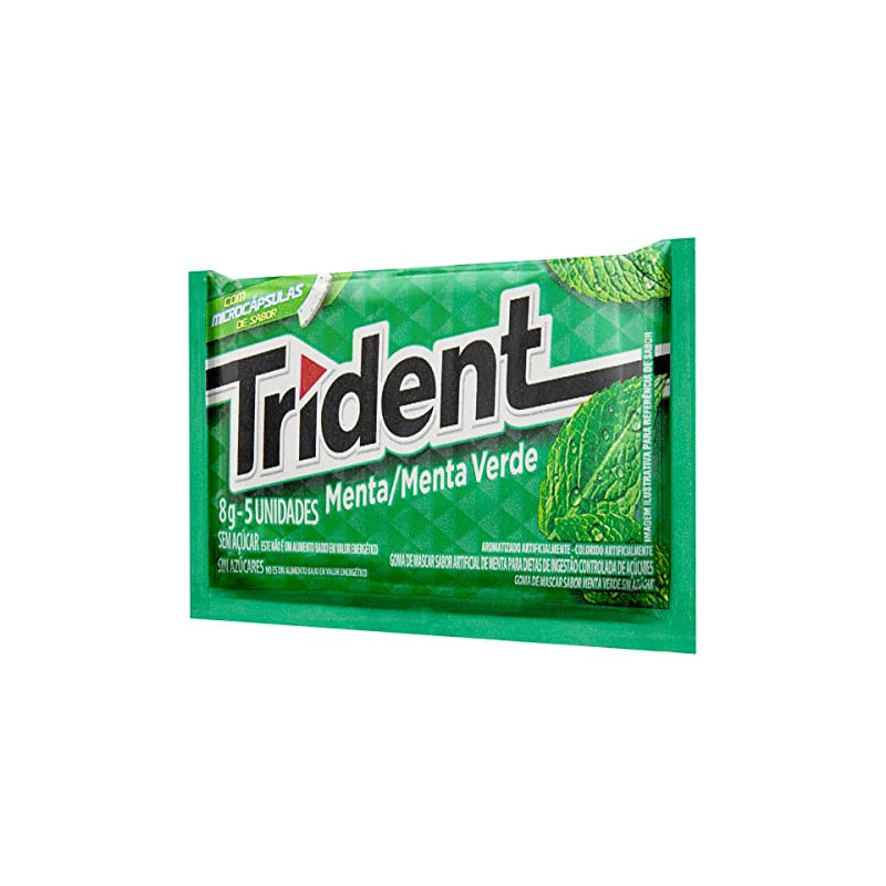 GOMA DE MASCAR MENTA ZERO AÇÚCAR TRIDENT ENVELOPE 8G 5 UNIDADES