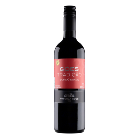 VINHO BRASILEIRO TINTO SUAVE GÓES TRADIÇÃO BORDÔ SÃO ROQUE GARRAFA 750ML