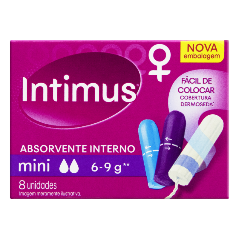 ABSORVENTE INTERNO INTIMUS MINI CAIXA 8 UNIDADES