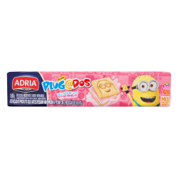 BISCOITO LEITE RECHEIO MORANGO MEU MALVADO FAVORITO ADRIA PLUGADOS PACOTE 130G