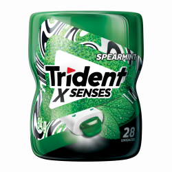 GOMA DE MASCAR SPEARMINT TRIDENT X SENSES POTE 54G 28 UNIDADES