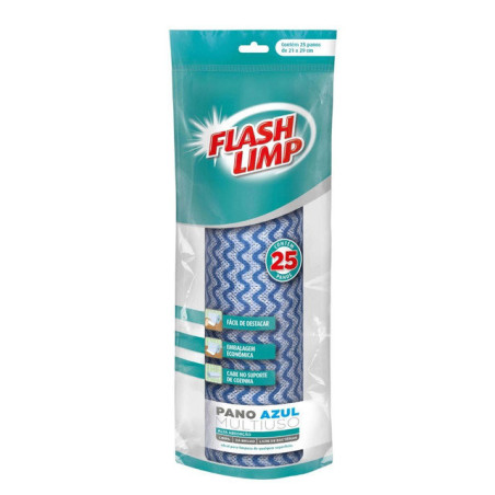 PANO FLASH LIMP MULTIUSO ROLO C/25 AZUL 21X29CM REF.FLP4571 UN