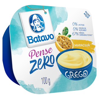 IOGURTE PARCIALMENTE DESNATADO GREGO MARACUJÁ ZERO LACTOSE BATAVO PENSE ZERO POTE 100G