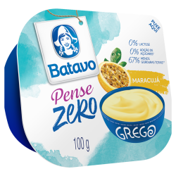 IOGURTE PARCIALMENTE DESNATADO GREGO MARACUJÁ ZERO LACTOSE BATAVO PENSE ZERO POTE 100G