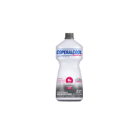 ÁLCOOL LÍQUIDO 46º INPM CHÁ BRANCO COPERALCOOL BACFREE FRASCO 1L