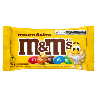 CONFEITO DE CHOCOLATE AO LEITE COM AMENDOIM M&M PC 40G