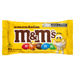 CONFEITO DE CHOCOLATE AO LEITE COM AMENDOIM M&M PC 40G