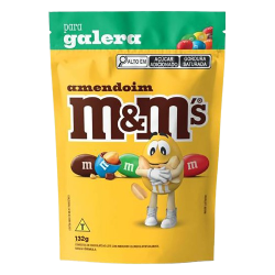 CONFEITO DE CHOCOLATE AO LEITE COM AMENDOIM M&M 132G