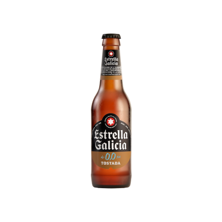CERVEJA TOSTADA ZERO ÁLCOOL ESTRELLA GALICIA GARRAFA 330ML