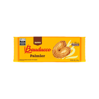BISCOITO PALMIER FOLHADO COBERTURA AÇUCARADA BAUDUCCO PACOTE 100G