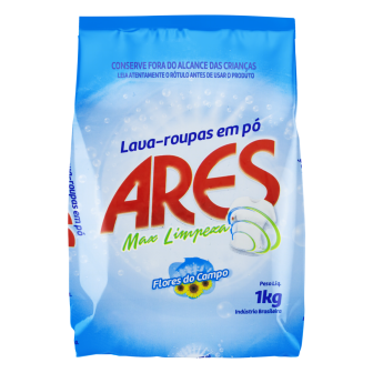LAVA-ROUPAS PÓ FLORES DO CAMPO ARES MAX LIMPEZA PACOTE 1KG