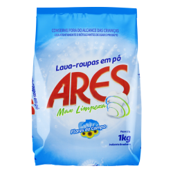 LAVA-ROUPAS PÓ FLORES DO CAMPO ARES MAX LIMPEZA PACOTE 1KG