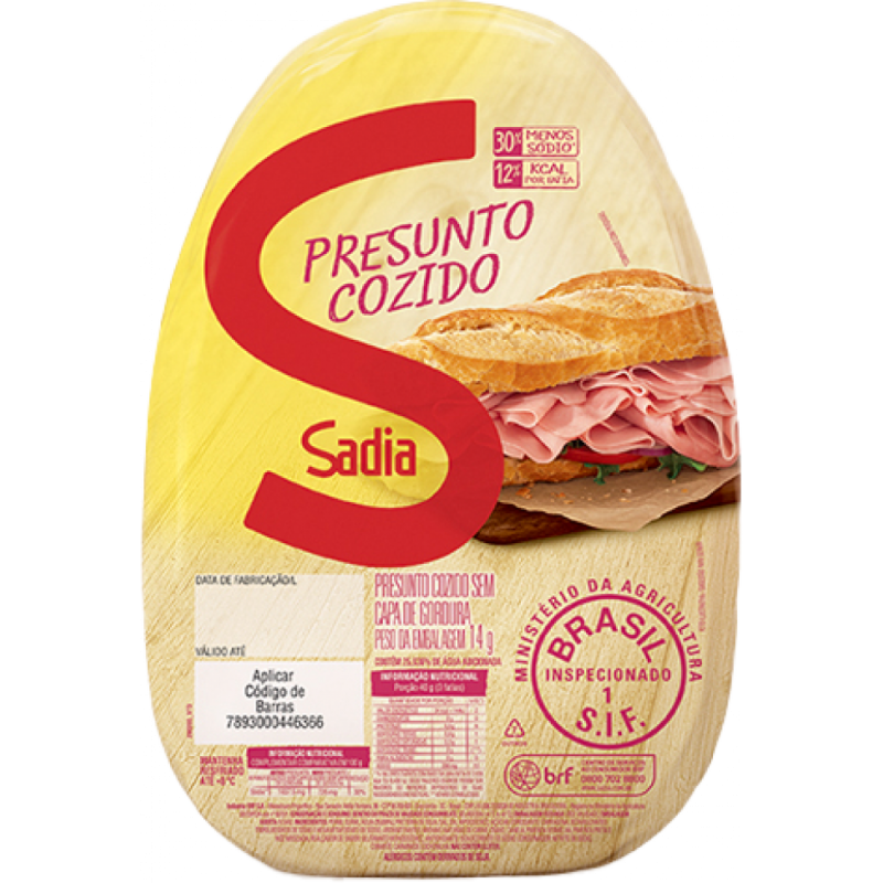 PRESUNTO COZIDO SEM CAPA DE GORDURA SADIA 3,4KG