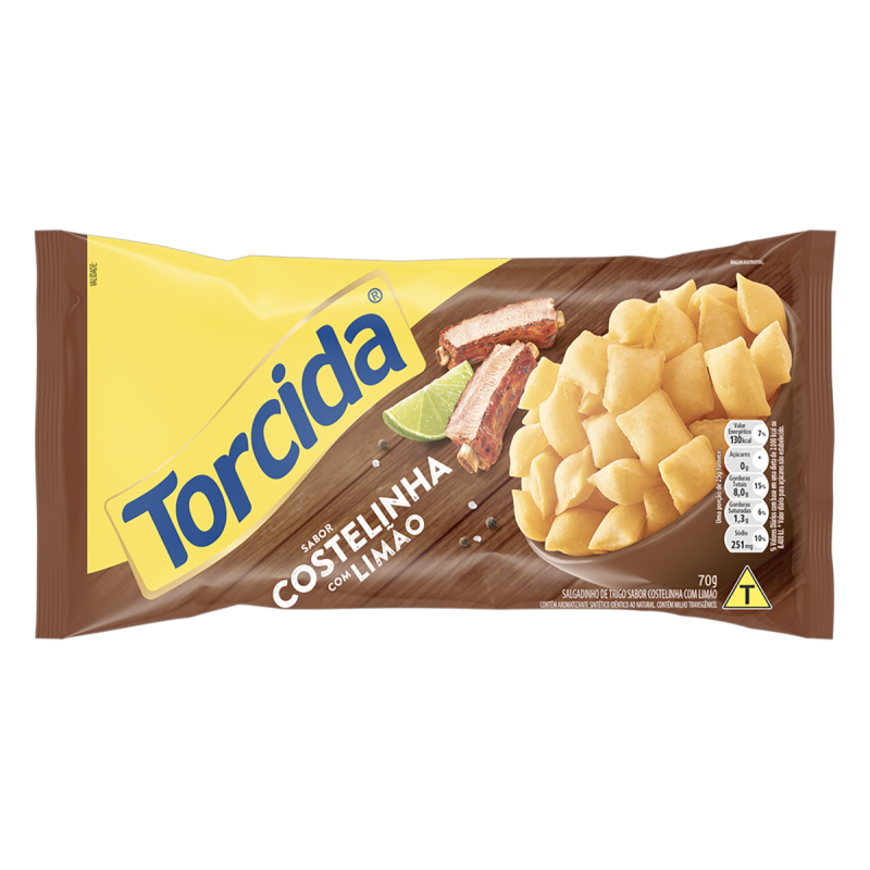 SALGADINHO DE TRIGO COSTELINHA COM LIMÃO TORCIDA PACOTE 60G