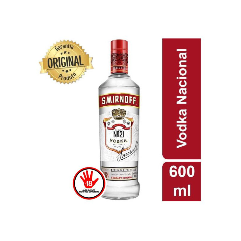 VODKA DESTILADA SMIRNOFF GARRAFA 600ML