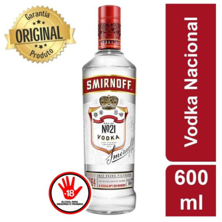 VODKA DESTILADA SMIRNOFF GARRAFA 600ML