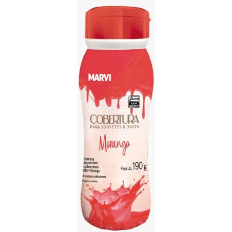COBERTURA P/SORVETE MORANGO 190G MARVI