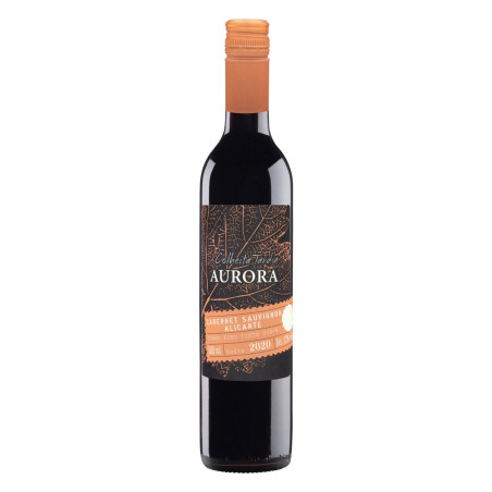 VINHO BRASILEIRO TINTO SUAVE AURORA COLHEITA TARDIA ALICANTE BOUSCHET CABERNET SAUVIGNON CAMPANHA GAÚCHA GARRAFA 500ML
