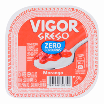 IOGURTE DESNATADO GREGO CALDA MORANGO VIGOR POTE 90G