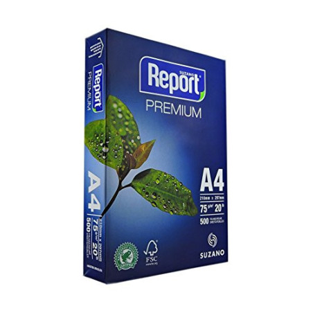 PAPEL SULFITE BRANCO SUZANO REPORT PREMIUM A4 500 FOLHAS