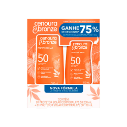 PROTETOR SOLAR FPS30 110ML + PROTETOR SOLAR FACIAL FPS50 50G CENOURA E BRONZE ESPECIAL