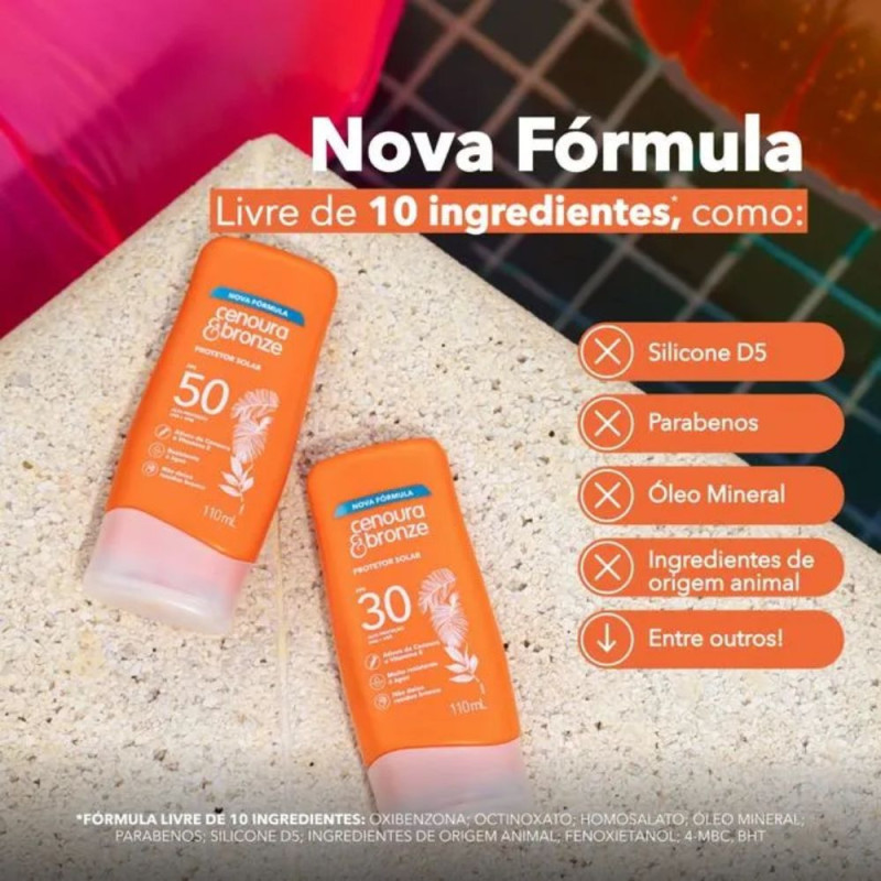 PROTETOR SOLAR CENOURA E BRONZE FPS50 LOCAO 110ML