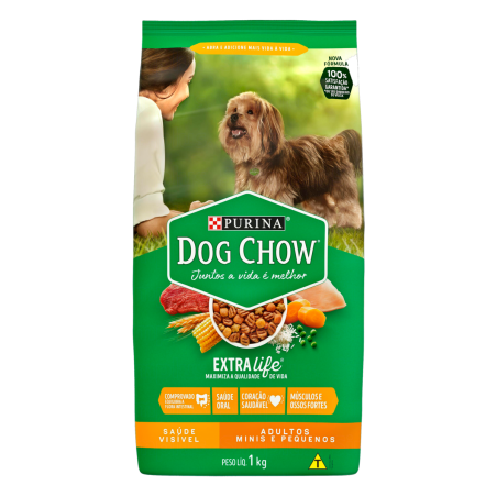 RACAO DOG CHOW ADULTO 900G RACAS PEQUENAS
