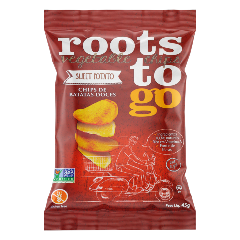 CHIPS DE BATATA-DOCE ROOTS TO GO PACOTE 45G