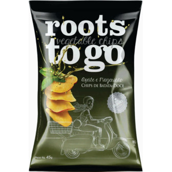 CHIPS DE BATATA-DOCE AZEITE E MANJERICÃO ROOTS TO GO PACOTE 45G