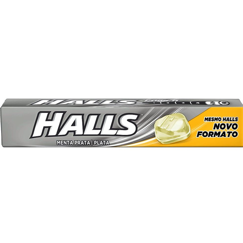 BALA MENTA PRATA HALLS PACOTE 28G