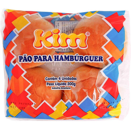 PÃO PARA HAMBÚRGUER KIM PACOTE 200G