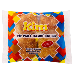 PÃO PARA HAMBÚRGUER COM GERGELIM KIM PACOTE 200G