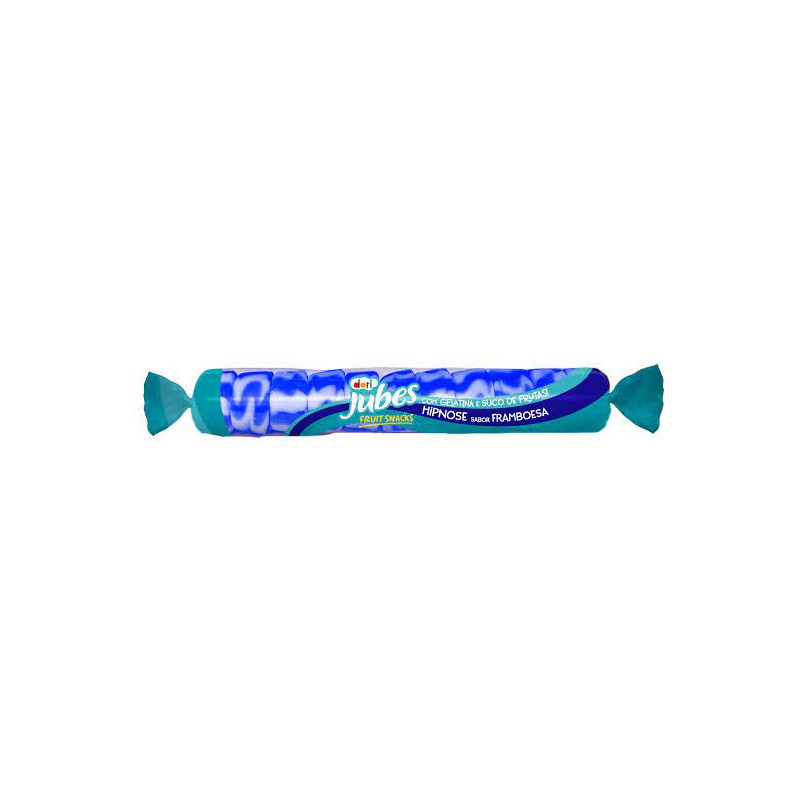BALA DE GOMA FRAMBOESA HIPNOSE DORI JUBES FRUIT SNACKS PACOTE 48G