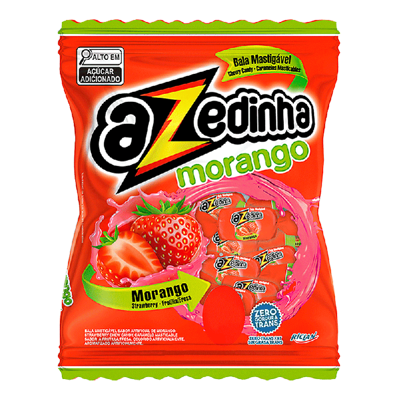 BALA AZEDINHA MASTIGAVEL MORANGO 500G RICLAN