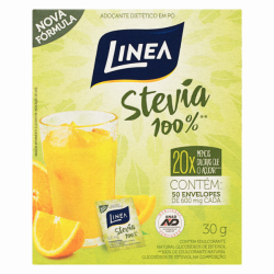 ADOÇANTE EM PÓ STEVIA LINEA CAIXA 25G 50 UNIDADES