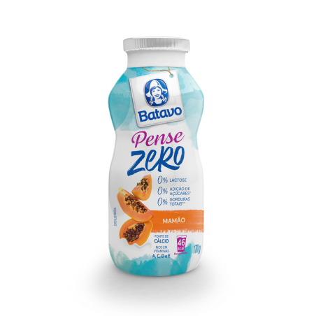 IOGURTE MAMÃO ZERO LACTOSE BATAVO PENSE ZERO FRASCO 170G