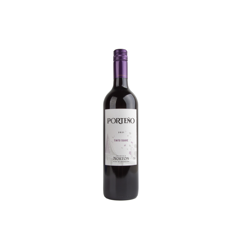 VINHO ARGENTINO TINTO SUAVE PORTEÑO NORTON MENDOZA GARRAFA 750ML