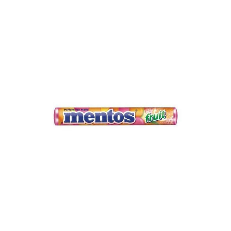 CONFEITO MORANGO, LARANJA E LIMÃO MENTOS FRUIT PACOTE 37,5G