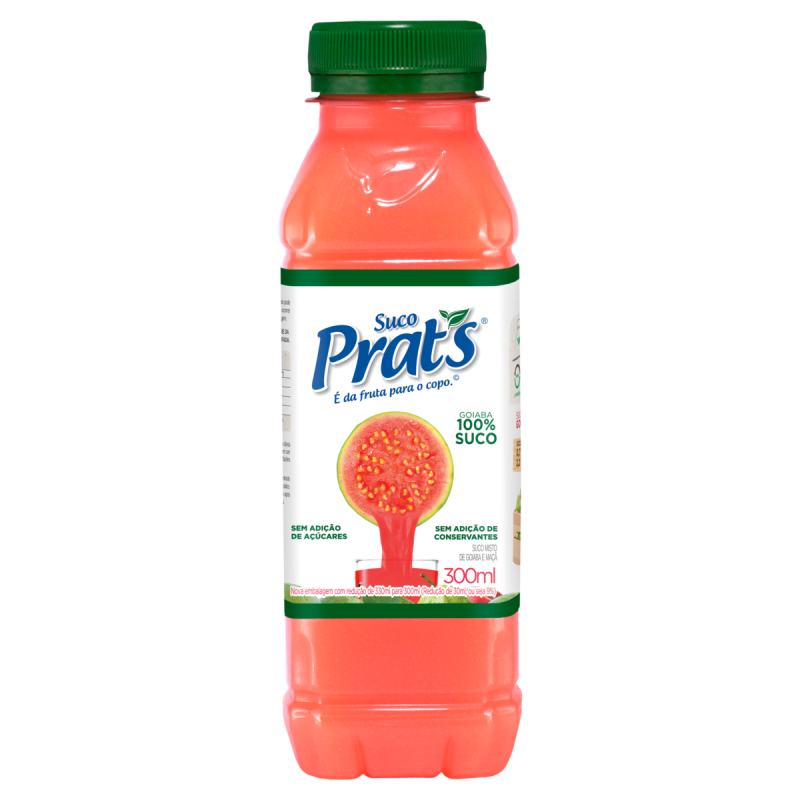 SUCO MISTO DE GOIABA E MAÇÃ PRATS GARRAFA 300ML