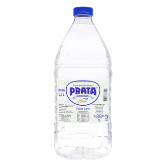 ÁGUA MINERAL NATURAL SEM GÁS PRATA GARRAFA 2,5L