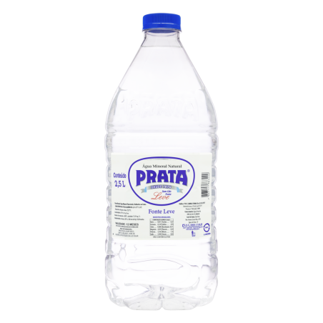 ÁGUA MINERAL NATURAL SEM GÁS PRATA GARRAFA 2,5L